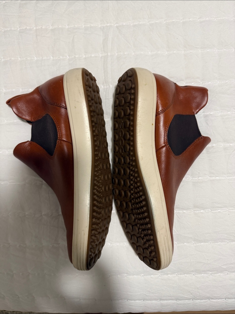 Ecco Women's Tan-Brown Leather Slip-On Chukka Boots - Picture 4 of 6